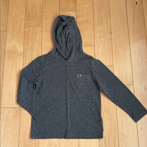 Vineyard Vines Toddler Boys Gray Stripe Edgartown Long Sleeve Hooded Shirt 4T